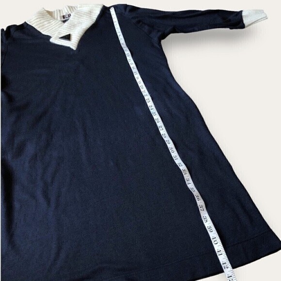 Vintage Rodier Paris Black Wool Blend Midi Sweater Dress 80s Made in France - Picture 16 of 16